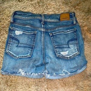 American Eagle Outfitters Blue Distressed Jean Shorts